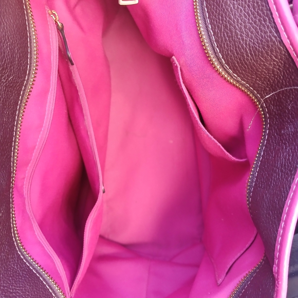Coach Pink and Purple Leather Tote - Picture 3 of 4